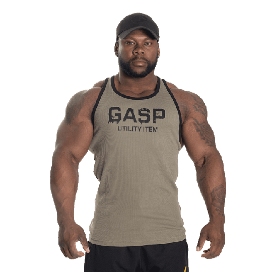 Ribbed T-back, Washed Green