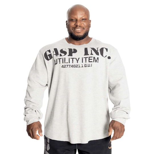 Gasp Thermal Gym Sweater Grey Melange